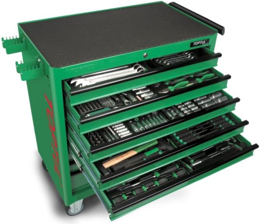 Инструментальная тележка с оборудованием, количество инструментов: 360 шт. TOPTUL JUMBO.
