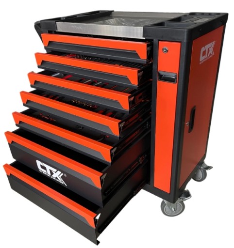 Візок шафа для інструментів, 7 вантажних ящиків, 258 шт