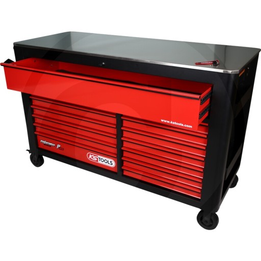 Візок для майстерні KS Tools P45 чорно-червоний із закритими ящиками