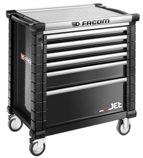 JET.6NM4A Інструментальний візок Facom 6 ящиків, чорний