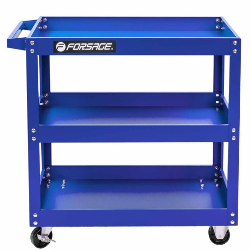 Інструментальний та сервісний візок для майстерні з 3 полицями