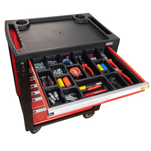 Візок для майстерні, червона шафа для майстерні з сортувальником/лотком