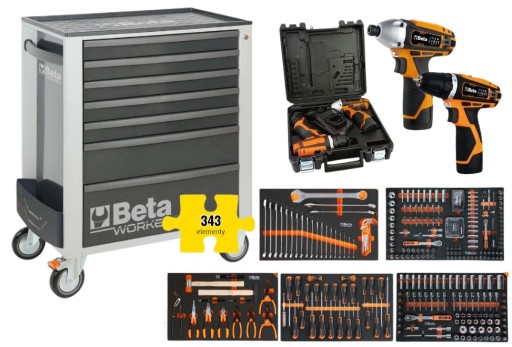Візок майстерня з інструментами 343 шт. шафа + 1972/K12V-COMBO BETA