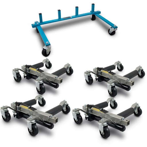 Гидравлические маневровые тележки Bituxx, 4 шт., в комплекте с подставкой для тележек