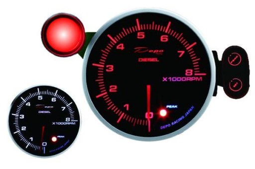 Дополнительный индикатор CLOCK DEPO PK серии 115мм Тахометр 8000 Diesel TUNING