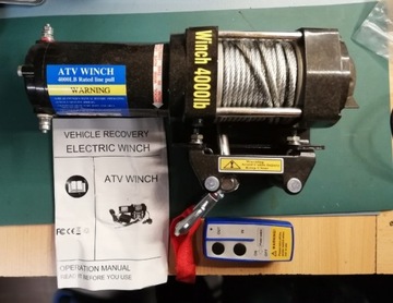 Лебедка 1.81T 4000lb 12V беспроводное управление, пульт дистанционного управления, направляющая