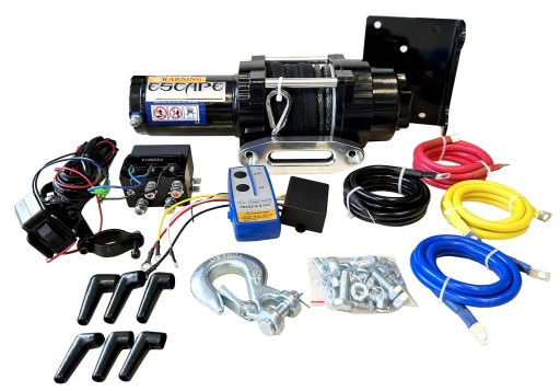 Лебедка Escape X3500 lbs 1590 кг СИНТЕТИЧЕСКИЙ трос ПЛУГ / КВАДРО / 4x4