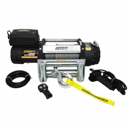 Лебідка Extreme 12V Kangaroowinch K12500 Тягова здатність 5670 кг сталевий трос