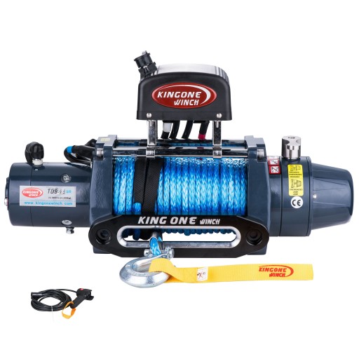 Лебедка Kingone TDS-9.5/12V/SR с синтетическим тросом, лебедка 9500 фунтов ORE4x4