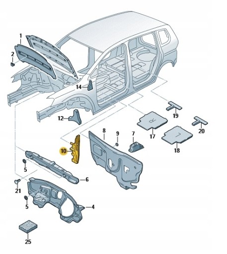 5TA864235 - Звукоизоляция крыла левая VW TOURAN 5TA864235