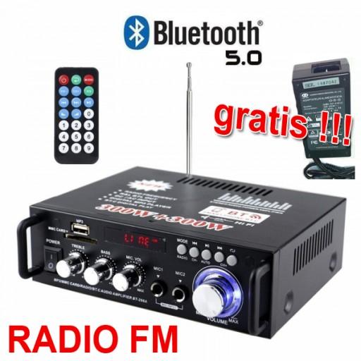 Підсилювач HiFi радіо пульт дистанційного керування 600W BT USB 12V / 230V