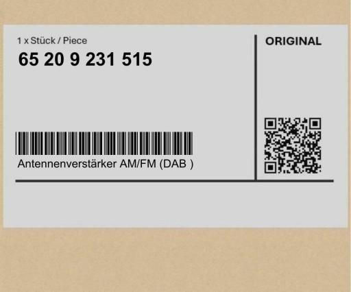 65209231515 9231515 - AM/FM (DAB) антенний підсилювач BMW 3 F31 F31 LCI