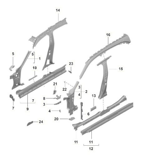 9J1810007YGRV - Усиление стойки a левая сторона внутренняя PORSCHE TAYCAN 9J1810007YGRV