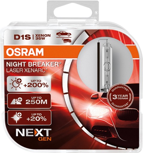 66140XNN-HCB - XENON D1S OSRAM NIGHT BREAKER LASER XENARC +200% 2ШТ