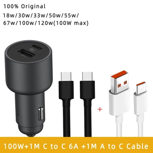 Xiaomi Usb автомобильное зарядное устройство 100 Вт оригинальная Супер быстрая зарядка