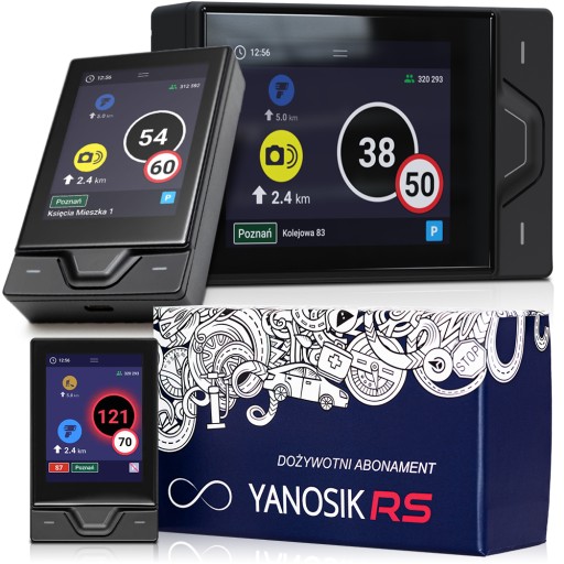 YANOSIK RS АНТИ-РАДАР 50 км/ч ПРЕВЫШЕНИЕ ПРЕДУПРЕЖДЕНИЯ + ПОЖИЗНЕННАЯ ПОДПИСКА