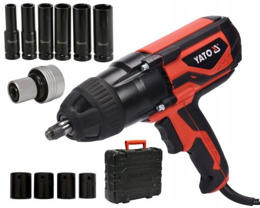 ЭЛЕКТРИЧЕСКИЙ УДАРНЫЙ КЛЮЧ YATO 1020 Вт 1/2 +10 ДЛИННЫХ ГОЛОВОК YT-82021+G10500