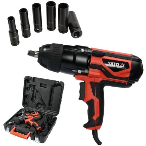 ЭЛЕКТРИЧЕСКИЙ УДАРНЫЙ КЛЮЧ YATO 1020 Вт 1/2 +10 ДЛИННЫХ ГОЛОВОК YT-82021+G10500
