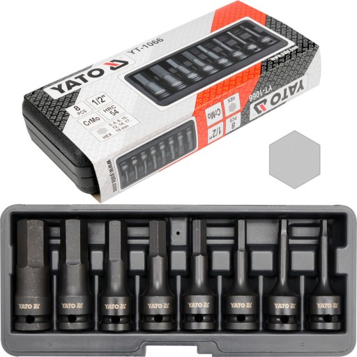 КЛЮЧІ УДАРНІ YATO КОЛЕСА УДАРНІ 8 ШТ. YATO YT-1066
