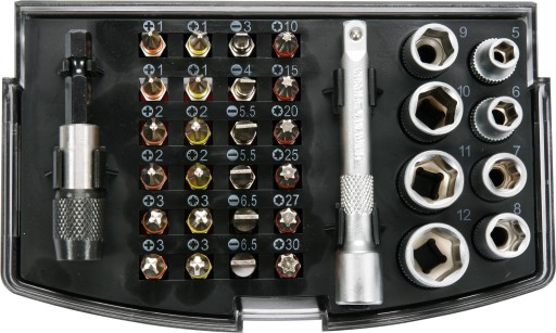 НАСАДКИ ДЛЯ ОТВЕРТОК YATO НАБОР НАКОНЕЧНИКОВ И НАСАДОК ДЛЯ ОТВЕРТОК 34 шт.