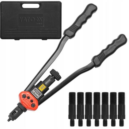РУЧНИЙ ЗАКЛЕПАЛЬНИК YATO ДЛЯ ЗАКЛЕПОЧНИХ ГАЙОК M3-M12 У КЕЙСУ YT-36129