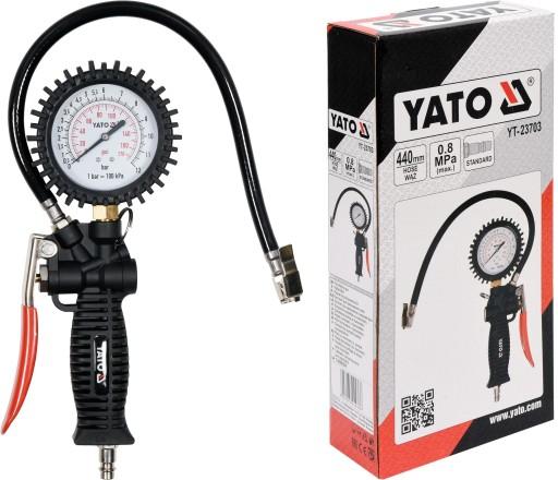 ПИСТОЛЕТ ДЛЯ НАКАЧАНИЯ ШИН YATO С МАНОМЕТРОМ 8 БАР YT- 23703