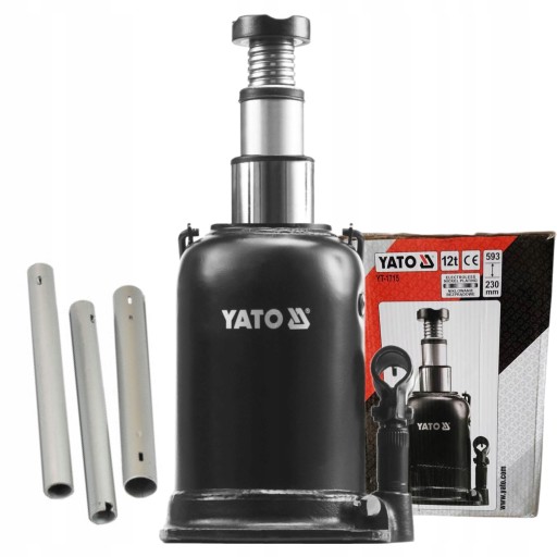 ГИДРАВЛИЧЕСКИЙ ПОДЪЕМНИК YATO ДВУХСТУПЕНЧАТЫЙ СТОЙКА ДЛЯ БУТЫЛКИ ВЫСОКАЯ 12Т YT1715