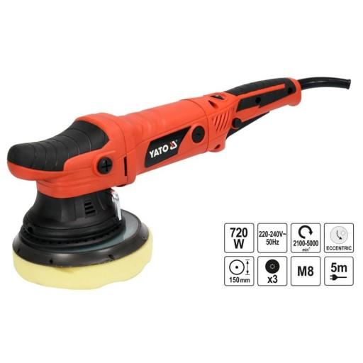 ПОЛІРУВАЛЬНА ЕКСЦЕНТРИКОВА МАШИНА YATO 720W 150мм