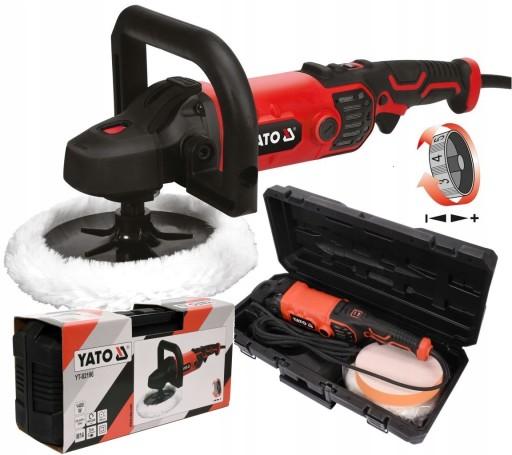 АВТОПОЛИРОВАЛЬНАЯ МАШИНА YATO 1300 Вт 180 ММ YT-82196 3 РЕГУЛИРОВКИ ГУБКИ