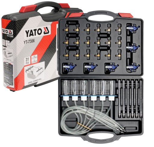 ДІАГНОСТИЧНИЙ НАБІР ДЛЯ ПЕРЕЛИВУ YATO ДЛЯ ФОРСУНОК COMMON RAIL 31 ЕЛ.