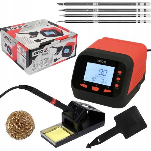 ПАЯЛЬНА СТАНЦІЯ YATO 75W ДЛЯ ЖАЛА T12, LCD ДИСПЛЕЙ, ФУНКЦІЯ АВТОСОН
