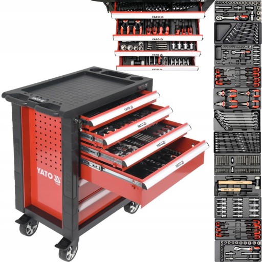 YATO SERVICE ІНСТРУМЕНТАЛЬНА ШАФА МАЙСТЕРНЯ ІНСТРУМЕНТАЛЬНИЙ ВІЗОК 177 ШТ.