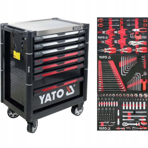 ВІЗОК ДЛЯ ІНСТРУМЕНТІВ YATO WORKSHOP 7 ЯЩИКІВ З ЗАМКОМ 157EL YT-55308