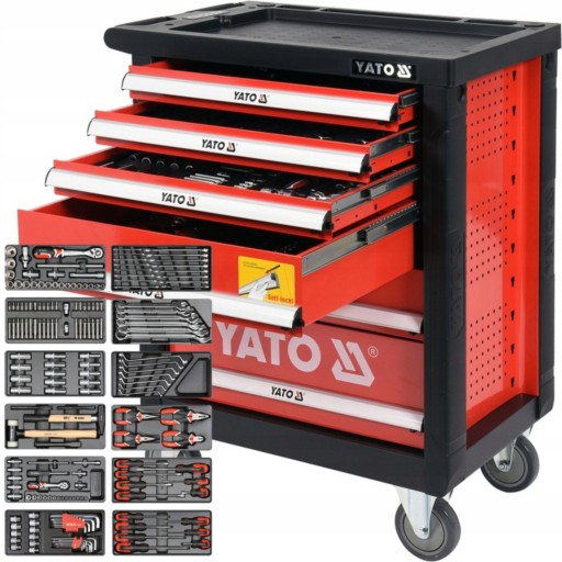 ВІЗОК ДЛЯ СЕРВІСУ ДЛЯ СЕРВІСУ YATO З ІНСТРУМЕНТАМИ 185 ШТ YT-55307
