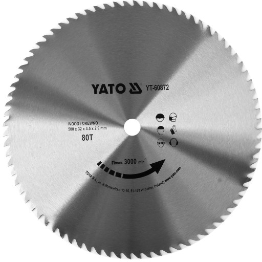 ЩИТ YATO ДЛЯ ДЕРЕВА БЕЗ VIDA 500X80TX32MM