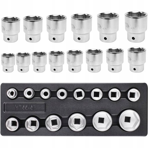 ВСТАВКА ДЛЯ ШУХЛЯД YATO НАБІР РОЗЕТОК 3/4 14 ДЕТАЛЕЙ YT-55457