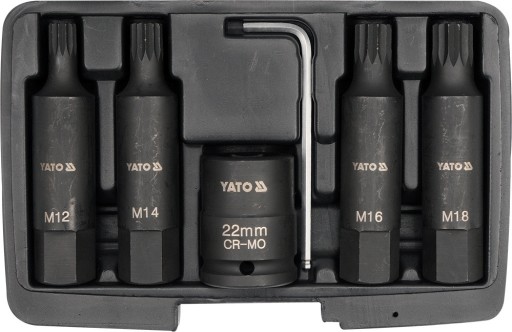 YATO YT-1157 SPLINE 3/4 6 C НАБІР УДАРНИХ БІТ