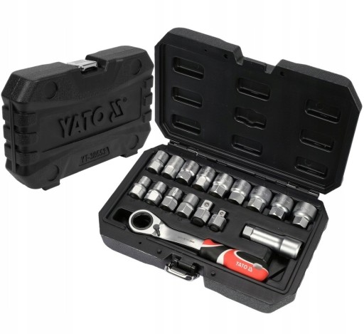 НАБІР ГАЙКОВИХ КЛЮЧІВ YATO 3/8 1/2 ШЛИЦЕВІ 17 ЕЛ.