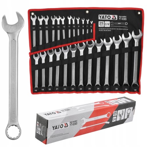 НАБОР КЛЮЧЕЙ YATO НАБОР КЛЮЧЕЙ КОМБИНИРОВАННЫХ 6-32мм 25шт YT-0365