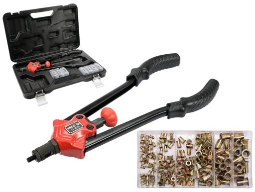 НАБІР РУЧНИХ КЛЕПОВАЛЬНИКІВ YATO ЗАКЛЕПАЛЬНІ ГАЙКИ M3-M12 ЗАКЛЕПОВАЛЬНИКИ YT-36128