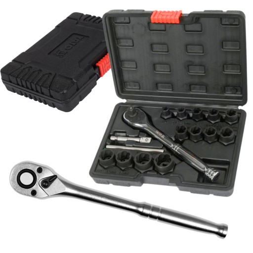 НАБОР ОТВЕРТКОВ ОТВЕРТКОВ YATO, 16 шт. + ТРЕЩОТКА 3/8 ДЮЙМА, 72 Т, КОРПУС YT-05897