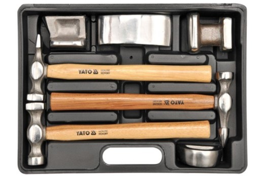 YT - 4590 НАБОР МОЛОТКОВ ДЛЯ ЛИСТОВОГО МЕТАЛЛА, 7 CZ YT-4590