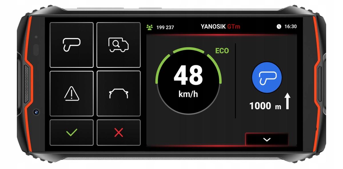 Yanosik GTm легальний РК-GPS сенсорний антирадар