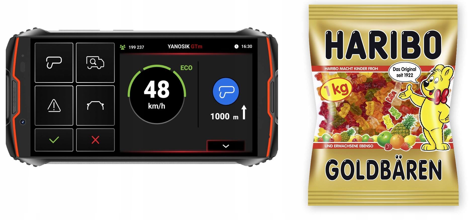 Yanosik GTM антирадар сенсорний LCD + Haribo 1 кг