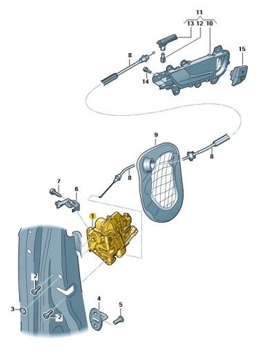 8J1 837 - Замок двери левый передний AUDI A4 A5 VW TOUAREG OE