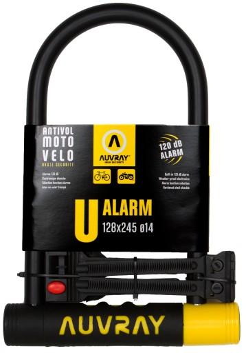 ЗАСТЕЖКА U-LOCK ALARM 128X245 ЗУБЕЦ 14 ММ AUVRAY