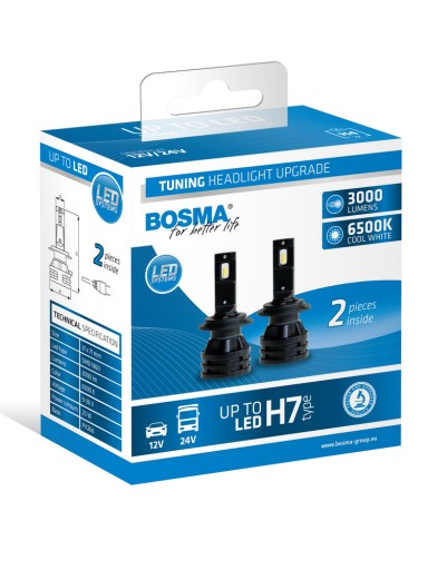 7626 - Лампа 12/24V H7 UP TO LED 3000LM White 6000K (2 шт.)