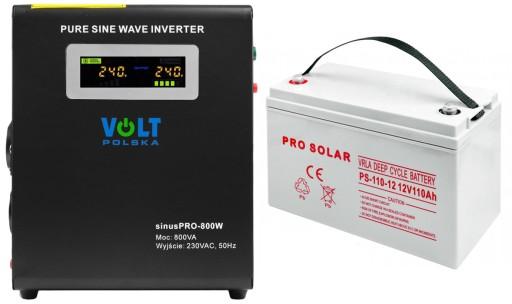 ДБЖ SINUS PRO 800W 12V 800VA/500W FIXED PHASE + БАТАРЕЯ 12V 110AH