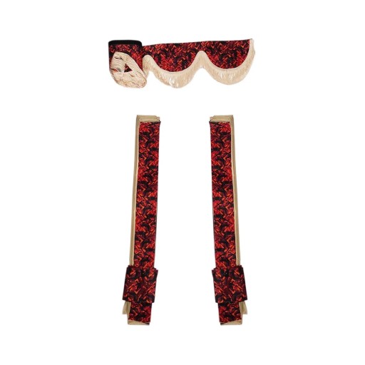 ДВУХСЛОЙНЫЕ ШТОРЫ ПЛИСС, КРАСНЫЙ ПЛЮШОВЫЙ ПРИНТ