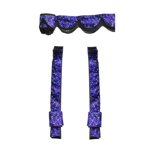 ДВУХСЛОЙНЫЕ ШТОРЫ ПЛИССИРОВАННЫЕ, СИНИЙ ПЛЮШОВЫЙ ПРИНТ